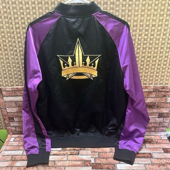 JEFFREE STAR FASHION Black and Purple Star Bomber Jacket L - Picture 3 of 11